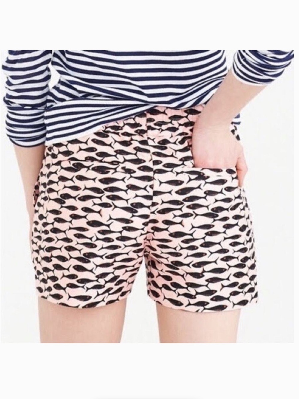 J. Crew Pull-on Minnow Fish Print Shorts